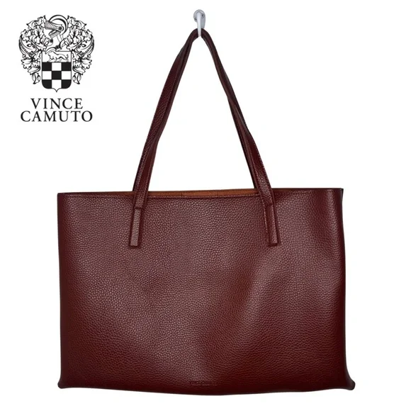 ❌SOLD❌ Vince Camuto Vegan Pebbled Faux Leather Tote Laptop Bag Brown Black - Picture 17 of 17